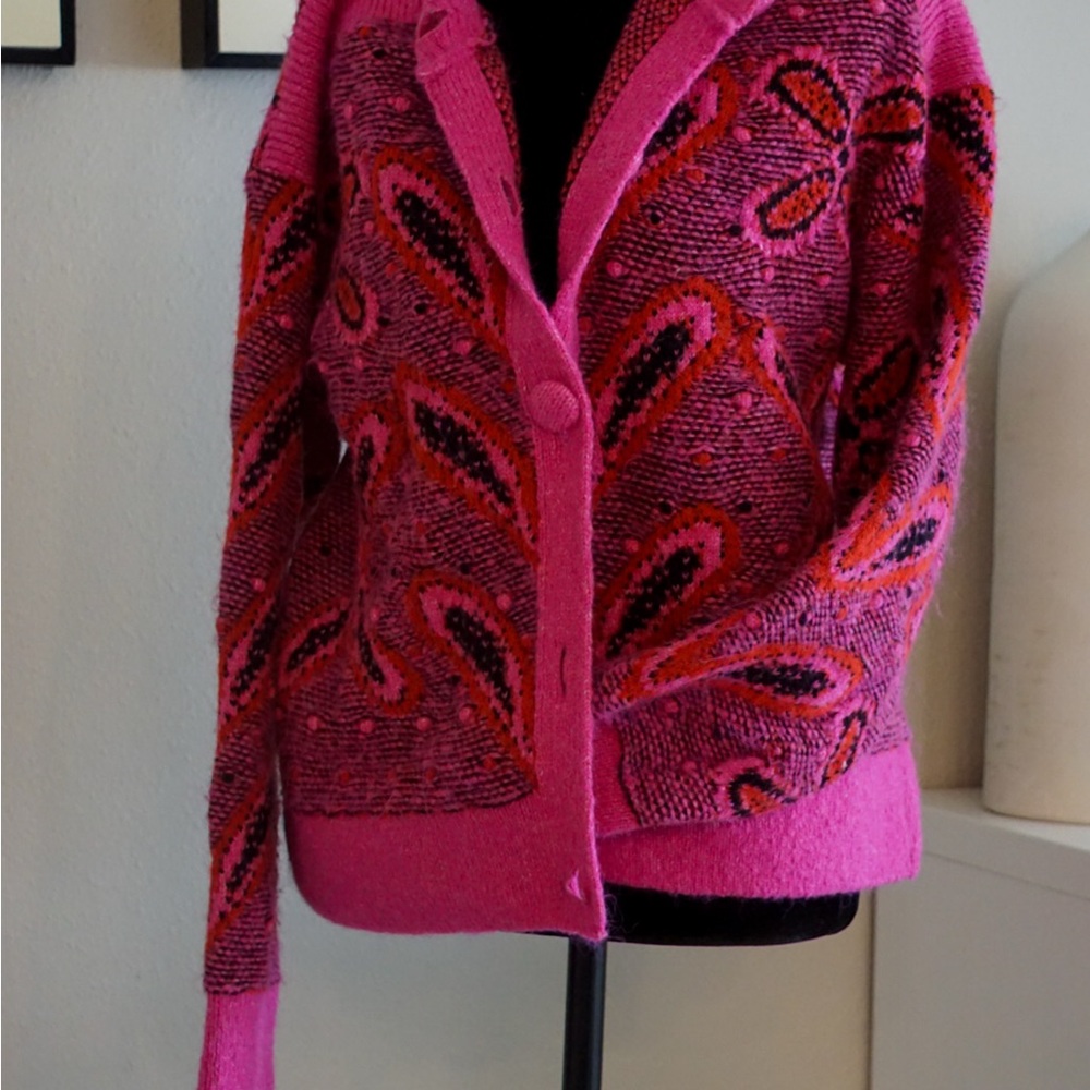 Zara Vibrant Pink and Orange Cardigan